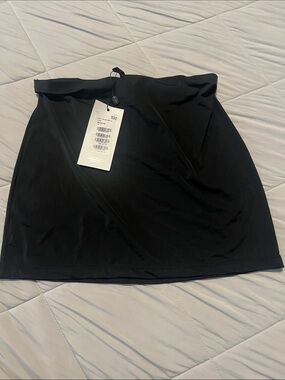 Black Fold-Over Mini Skirt